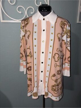 RARE. Like new Eva Varro | key print Top